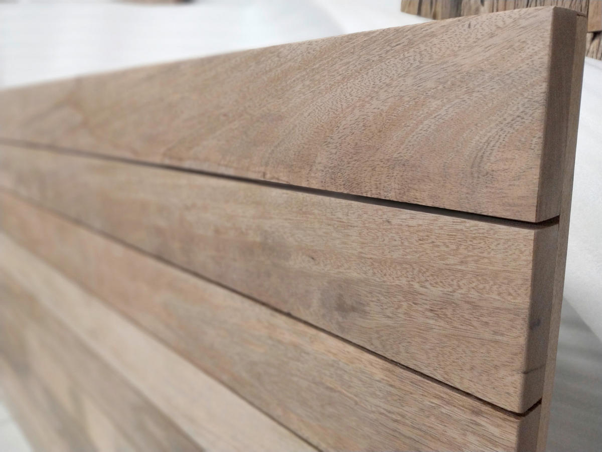 ESSTISCH Mangoholz rechteckig Naturfarben, Silberfarben  - Silberfarben/Naturfarben, Design, Holz/Metall (160/90/77cm) - Livetastic