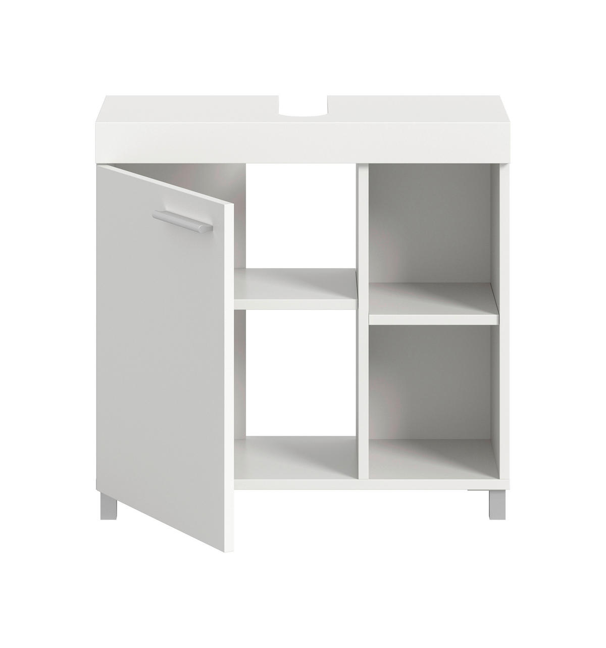WASCHBECKENUNTERSCHRANK 65/63/31 cm  - Silberfarben/Weiß, Trend, Holzwerkstoff/Kunststoff (65/63/31cm) - MID.YOU