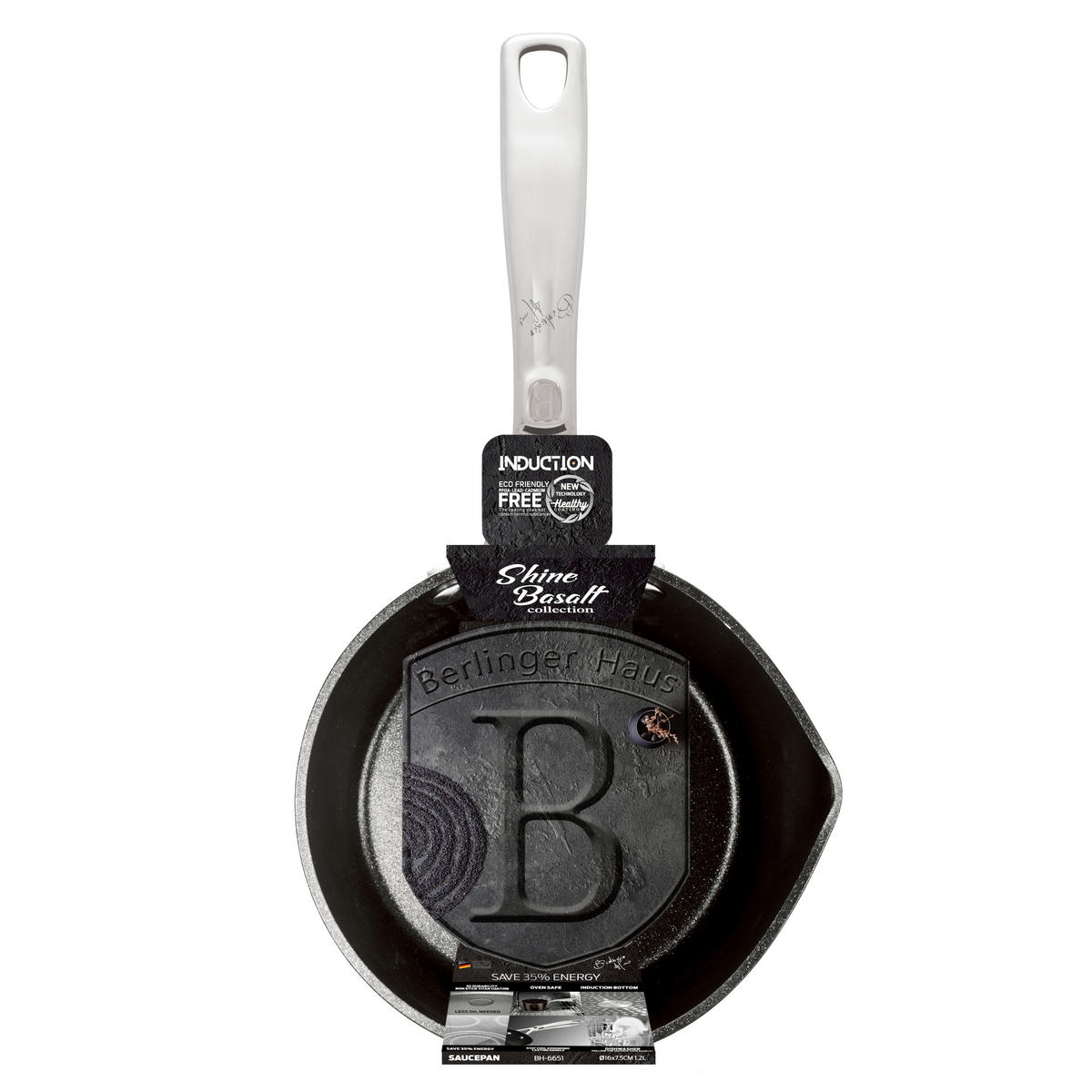 ŠERPA SA DRŠKOM Shine Basalt Collection  1.2 l  - crna, Osnovno, metal (16/7,5cm) - Berlinger Haus