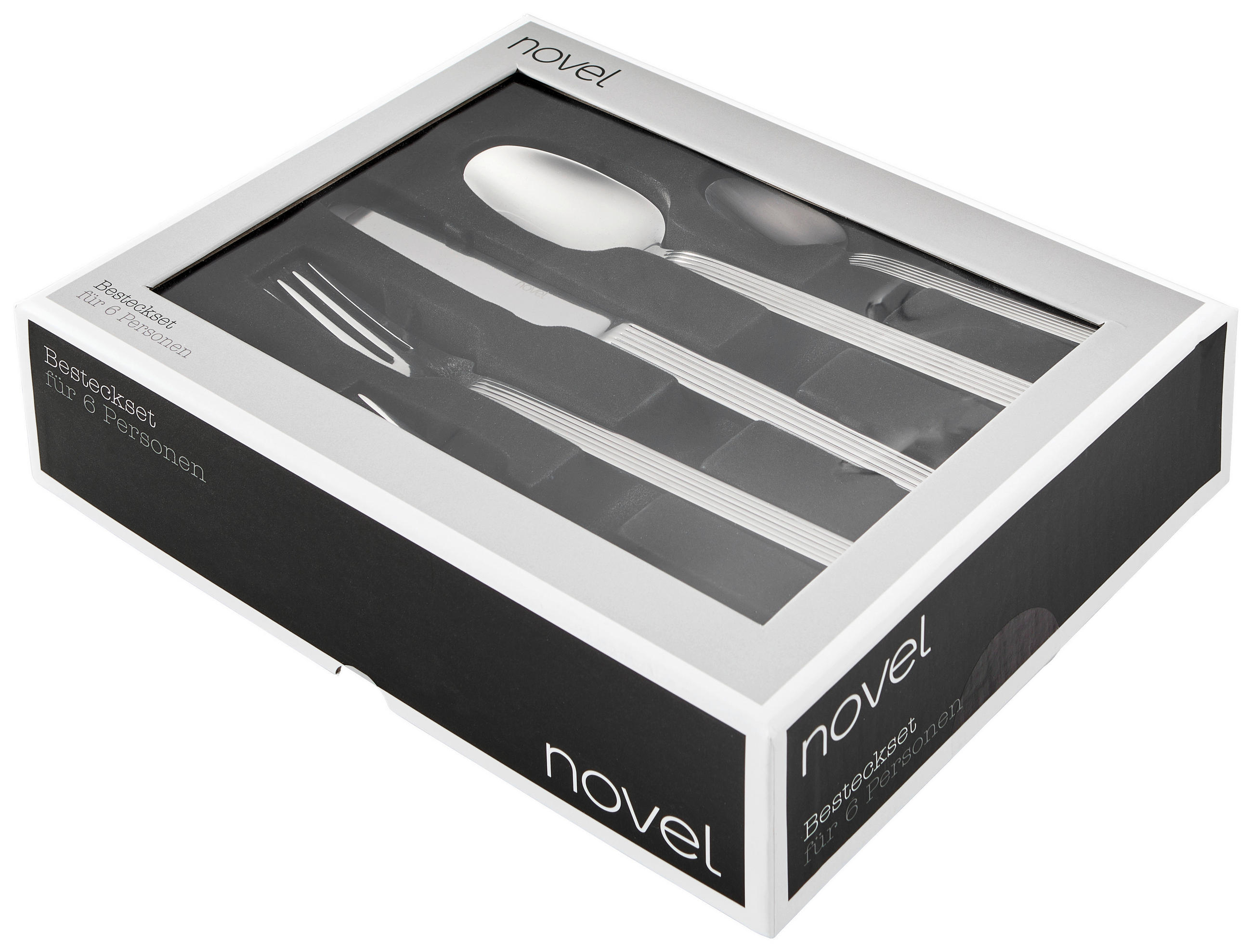 BESTECKSET 30-teilig Edelstahl  - Edelstahlfarben, KONVENTIONELL, Metall - Novel