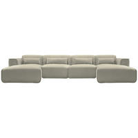 WOHNLANDSCHAFT LOMOCO MATEO Grau Flachgewebe  - Schwarz/Grau, Design, Kunststoff/Textil (165/386/165cm) - Lomoco