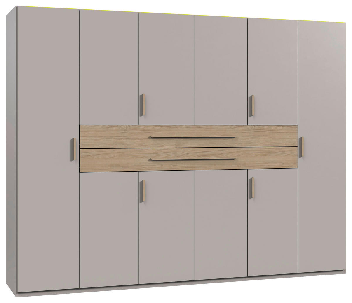 OMARA ZA OBLAČILA, barve hrasta, kašmir  - kašmir/barve hrasta, Moderno, leseni material (270/208/65cm) - Carryhome