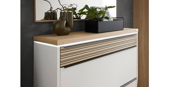 SCHUHKIPPER  in 121/96/31 cm  - Eichefarben/Anthrazit, Design, Holzwerkstoff/Metall (121/96/31cm) - Dieter Knoll