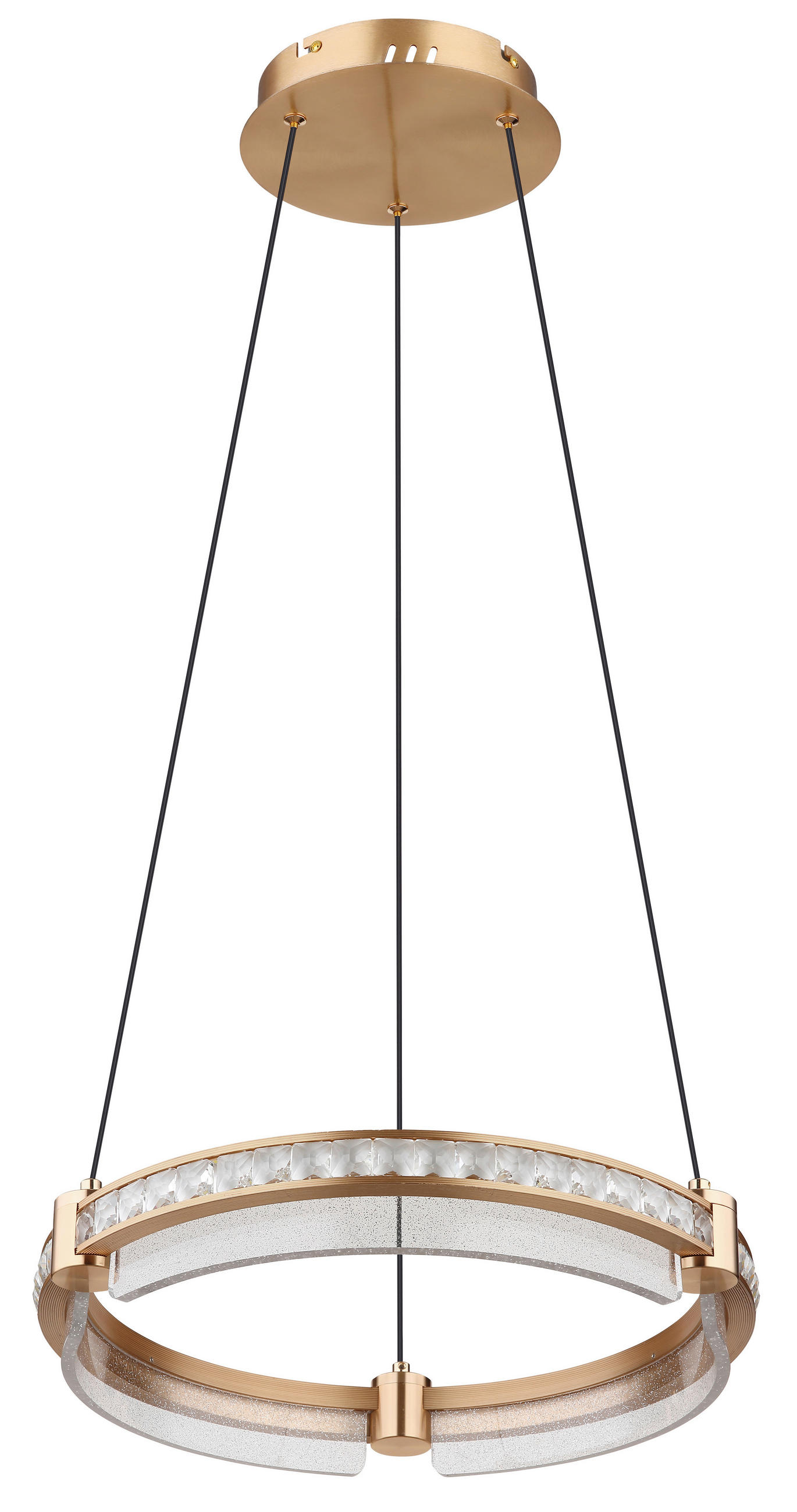 LED-HÄNGELEUCHTE BLONDIE 40/120 cm   - Klar/Goldfarben, Design, Glas/Kunststoff (40/120cm) - Globo