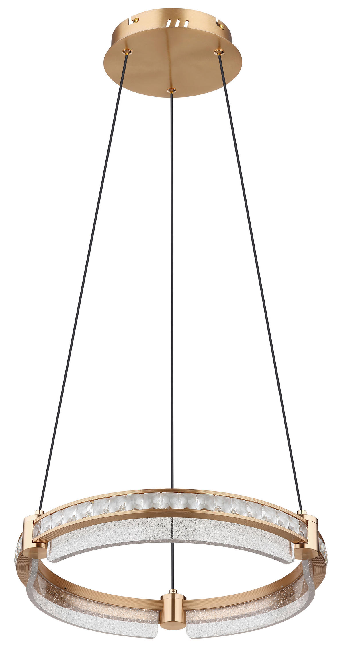 LED-HÄNGELEUCHTE BLONDIE 40/120 cm   - Klar/Goldfarben, Design, Glas/Kunststoff (40/120cm) - Globo