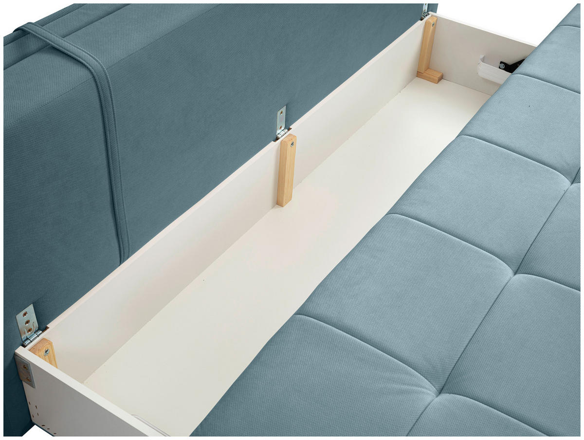 SCHLAFSOFA in Webstoff Hellblau  - Schwarz/Hellblau, Modern, Kunststoff/Textil (202/73-92/105cm) - MID.YOU