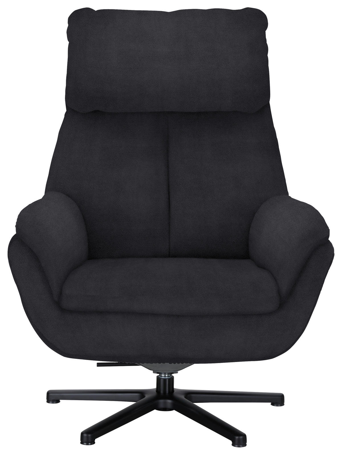 RELAXSESSEL in Textil Anthrazit  - Anthrazit/Schwarz, Design, Textil/Metall (79/108/89cm) - Beldomo Style