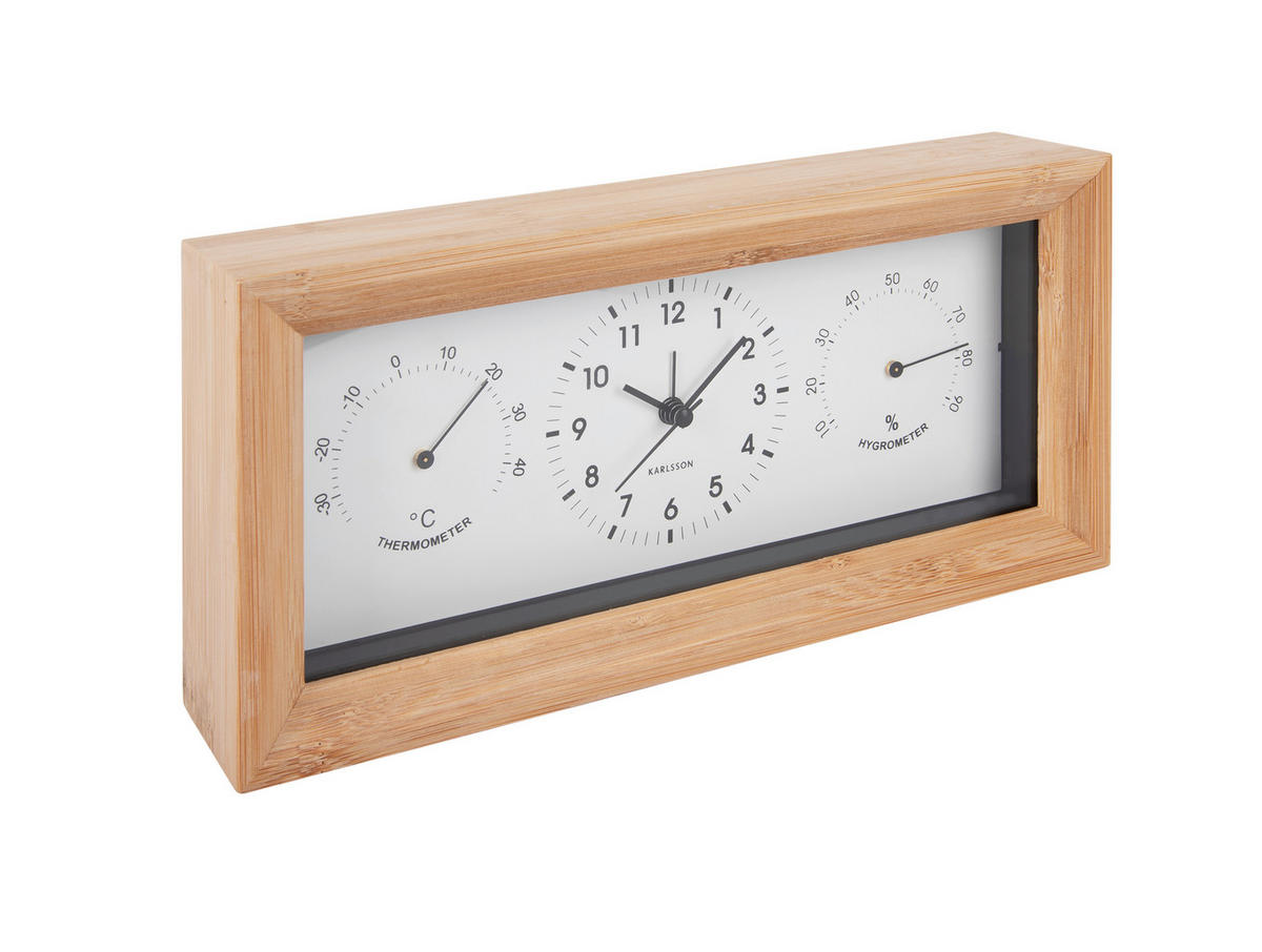 WECKER   - Buchefarben/Schwarz, Basics, Holz (26/13/13cm) - Karlsson