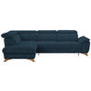 ECKSOFA in Chenille Blau  - Blau/Eichefarben, Modern, Holz/Textil (212/287cm) - Valnatura
