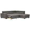 ECKSOFA in Lederlook Grau  263/230 cm  - Schwarz/Grau, Design, Kunststoff/Textil (263/230cm) - Hom`in