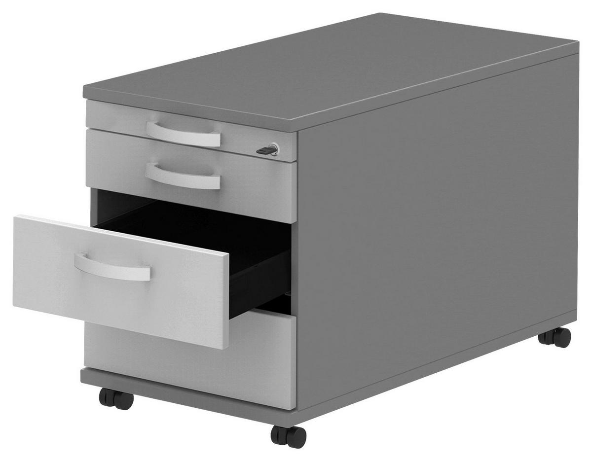ROLLCONTAINER 42,7/54,4/80 cm  - Anthrazit/Hellgrau, Konventionell, Holzwerkstoff/Metall (42,7/54,4/80cm) - Moderano