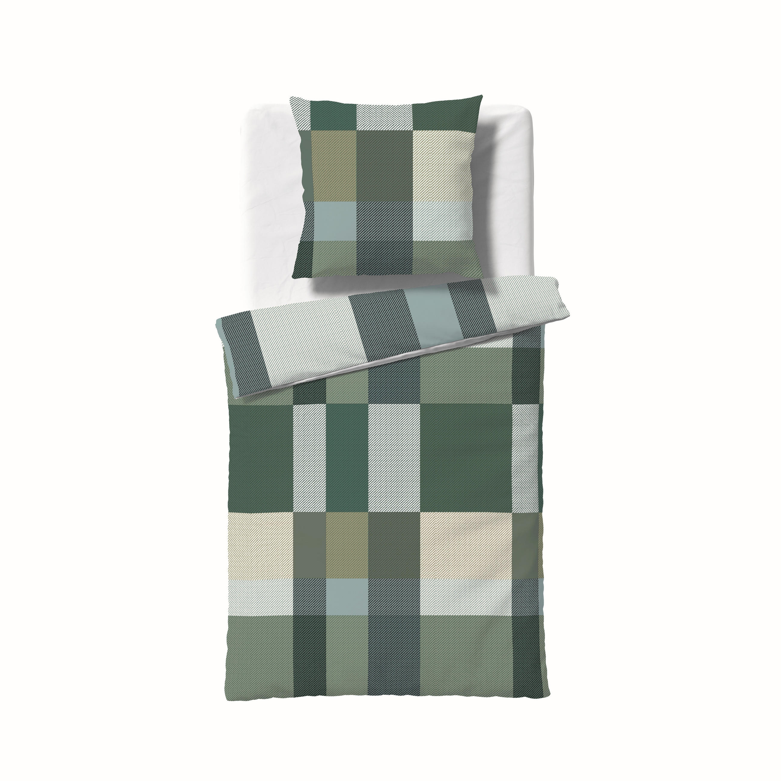 BETTWÄSCHE Aspen Biber 155/220 cm  - Grün, Basics, Textil (155/220cm) - Fleuresse