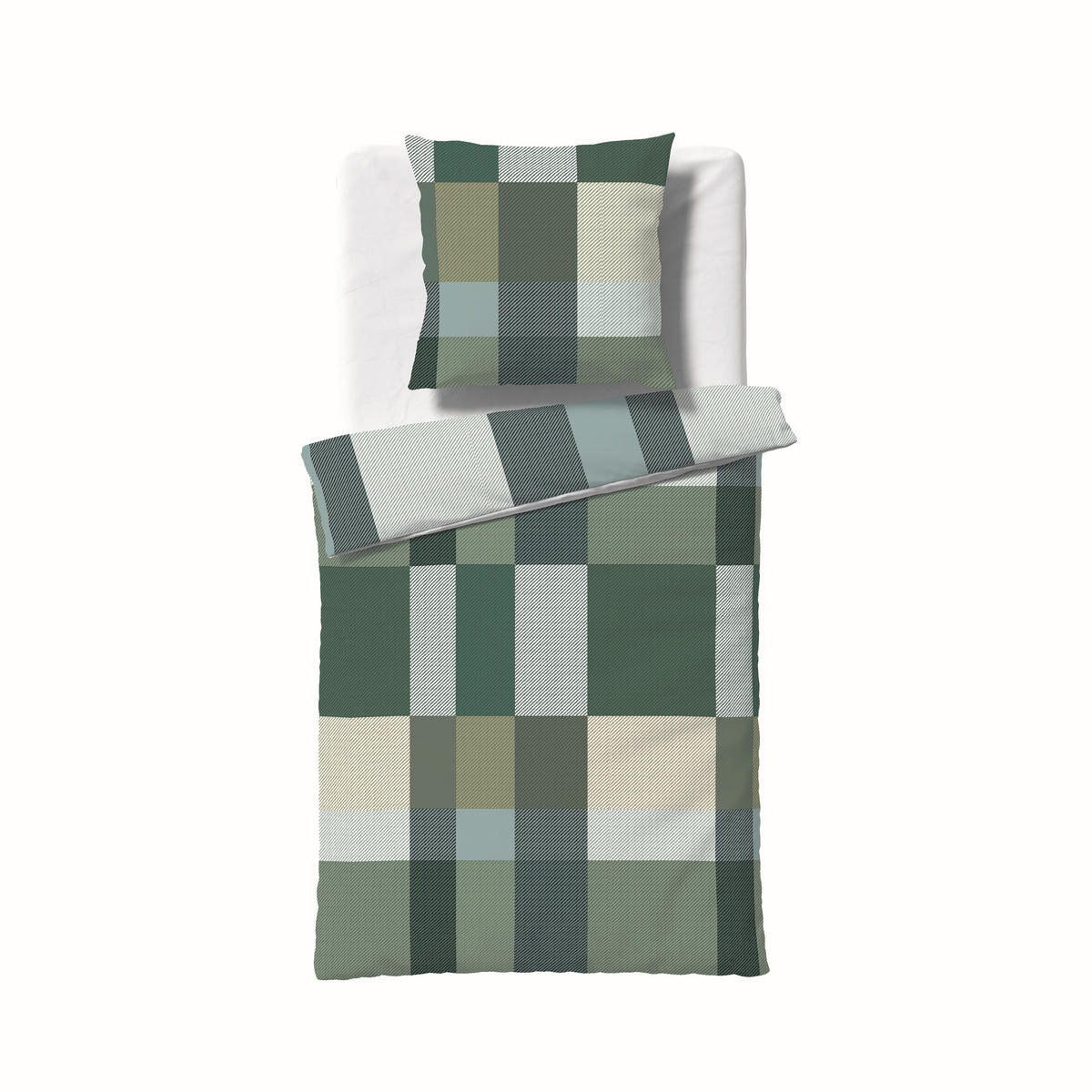 BETTWÄSCHE Aspen Biber 155/220 cm  - Grün, Basics, Textil (155/220cm) - Fleuresse