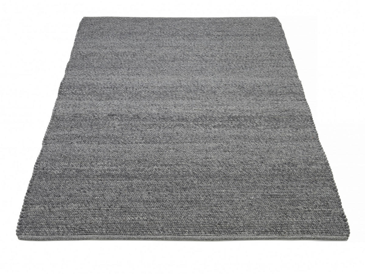 HANDWEBTEPPICH 60/90 cm Helsinki Anthrazit  - Anthrazit, Basics, Textil (60/90cm) - Linea Natura