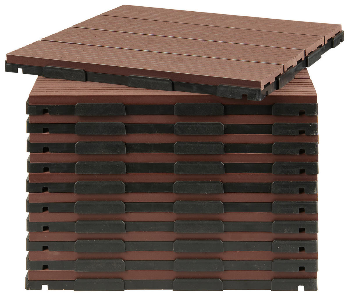 TERRASSENFLIESE Braun 11 Stück  - Braun, Basics, Kunststoff (30/30/2cm) - Ambia Garden