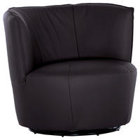 COCKTAILSESSEL - Dunkelgrau/Schwarz, Design, Leder (93/83/88cm)