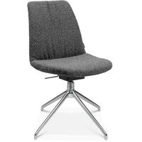 STUHL  in Aluminium Flachgewebe  - Alufarben/Grau, Design, Textil/Metall (46/81,5-84,5/55cm) - Johann Jakob