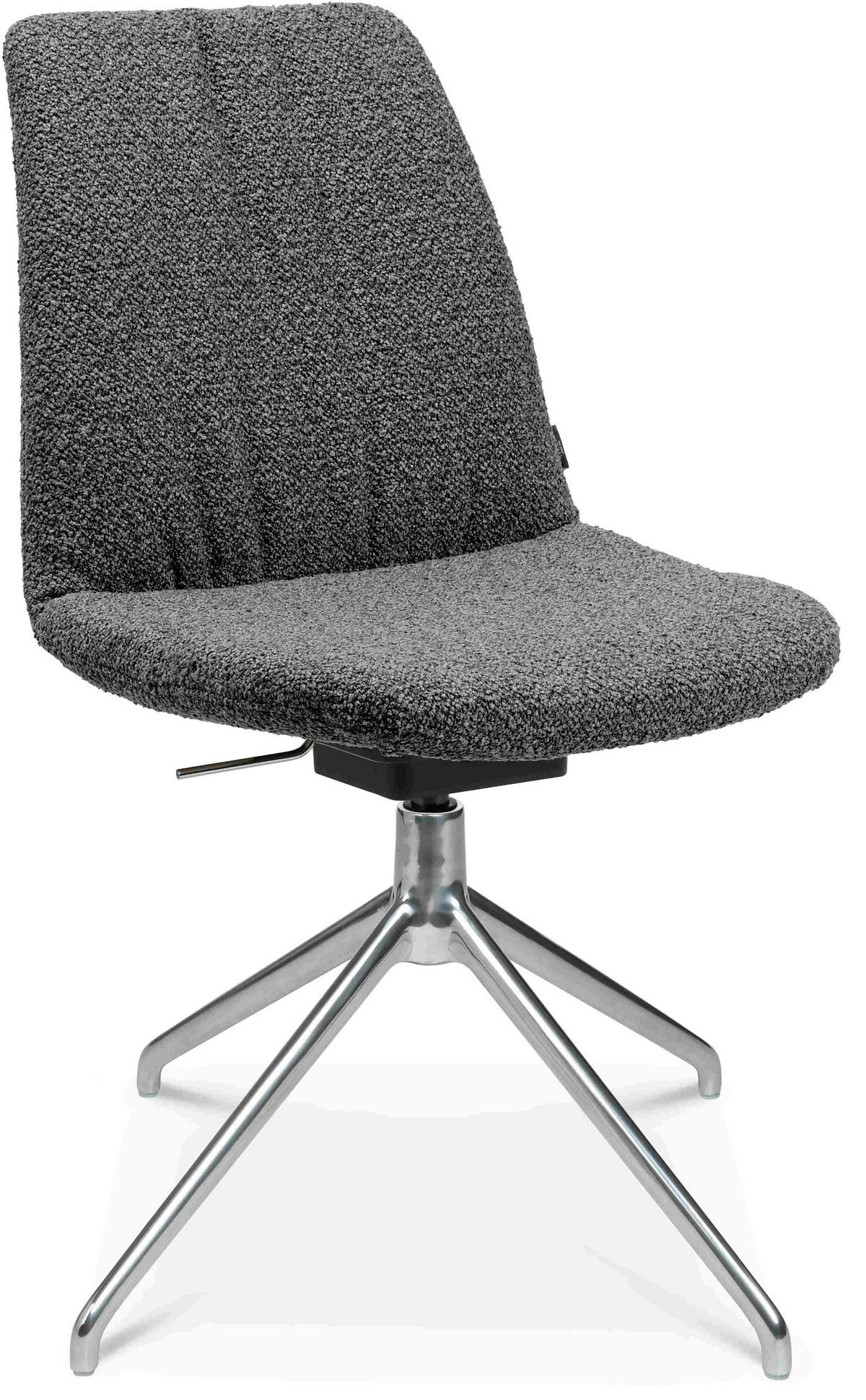 STUHL  in Aluminium Flachgewebe  - Alufarben/Grau, Design, Textil/Metall (46/81,5-84,5/55cm) - Johann Jakob