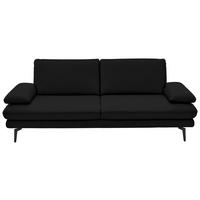 3-SITZER-SOFA in Echtleder Schwarz  - Schwarz, Design, Leder/Metall (222/86/104cm) - Dieter Knoll