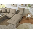 ECKSOFA  in Flachgewebe Hellbraun  175-224/255-365 cm  - Hellbraun/Schwarz, Design, Textil/Metall (175-224/255-365cm) - Dieter Knoll