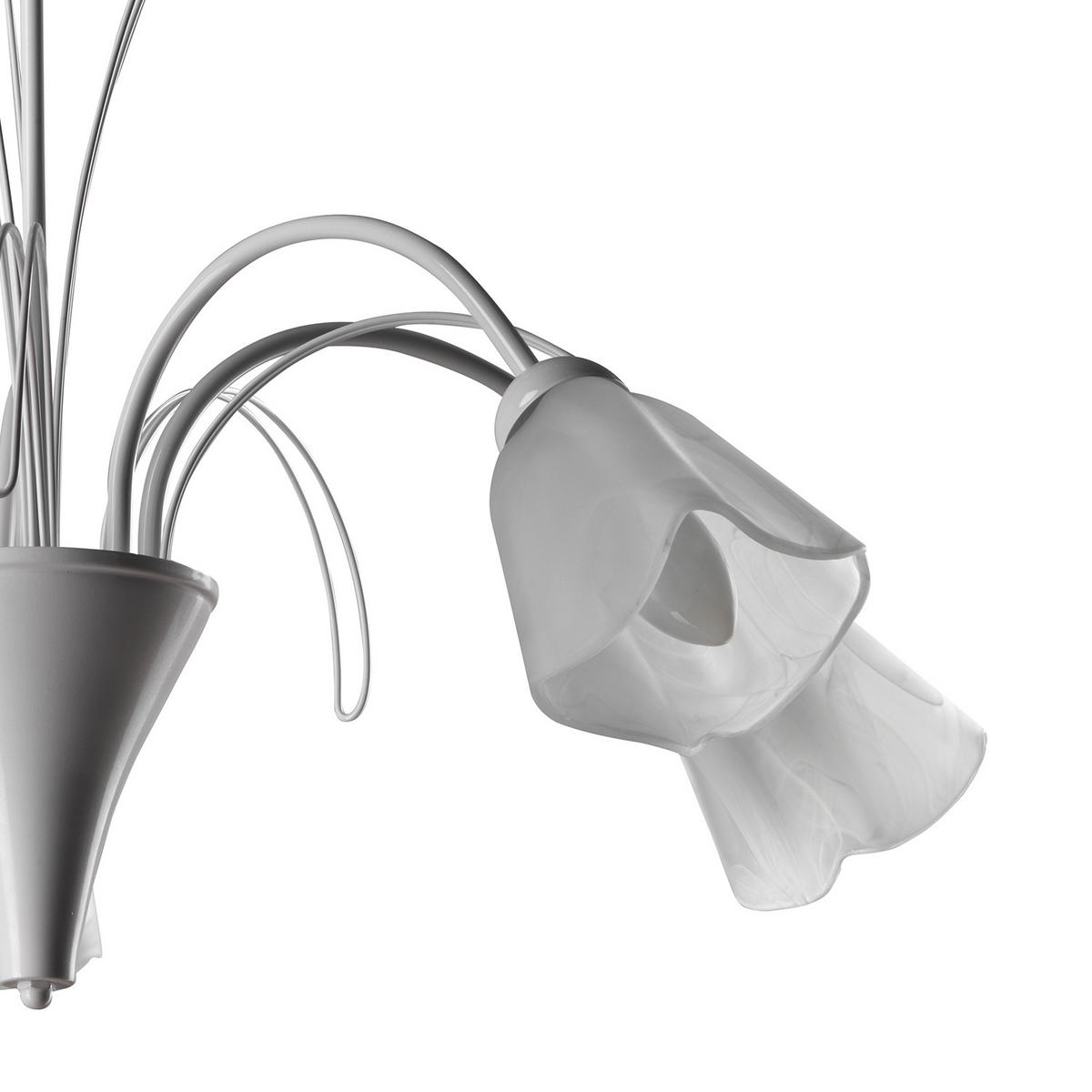 KRONLEUCHTER 70/100 cm   - Weiß, KONVENTIONELL, Glas/Metall (70/100cm)