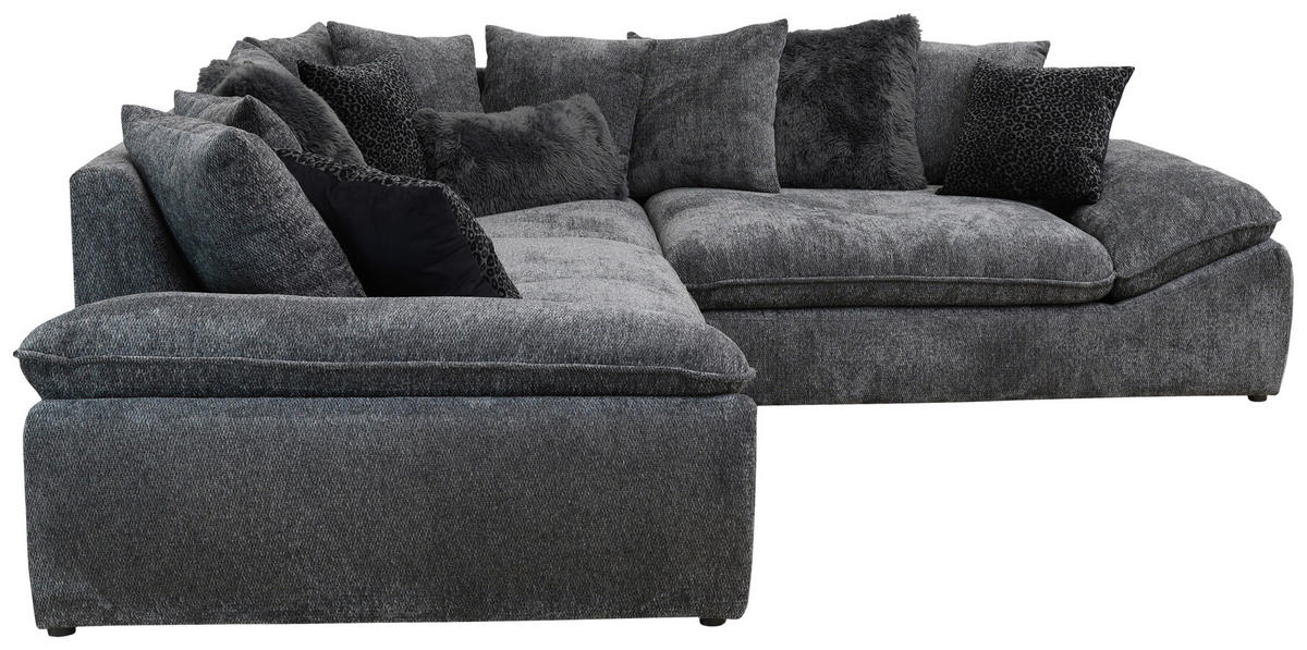 ECKSOFA Anthrazit  - Anthrazit/Schwarz, Trend, Textil (278/278cm) - MID.YOU