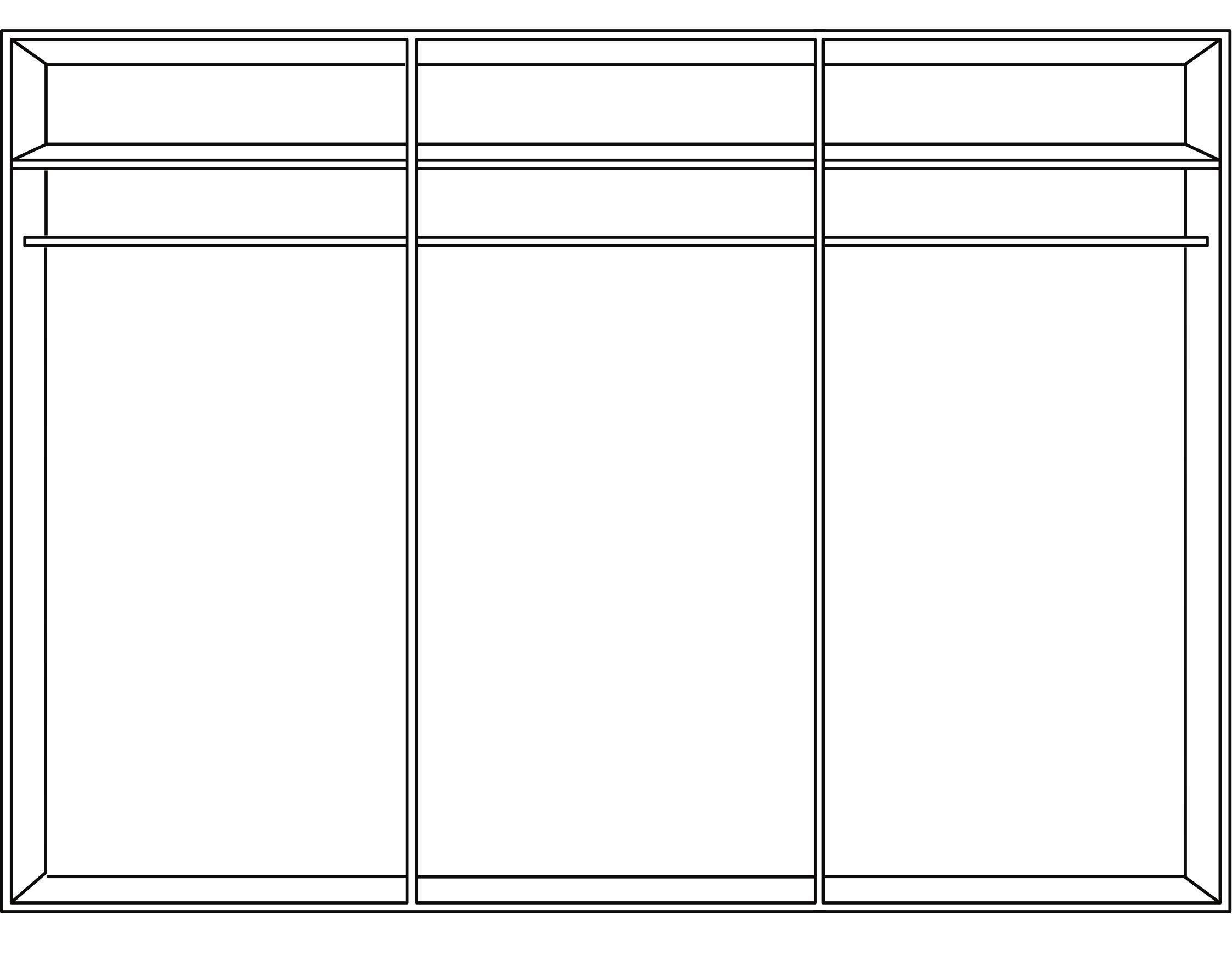 Thumbnail - Novel Schwebetürenschrank Texas, Champagner, Eiche Bianco, Holzwerkstoff, 6 Fächer, 300x217x67 cm, ISO 9001, Goldenes M,...