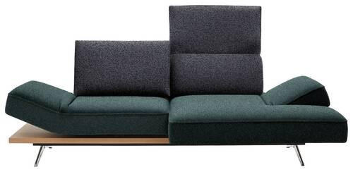 ECKSOFA in Flachgewebe Blau, Schwarz  - Chromfarben/Blau, Design, Holz/Textil (240/132cm) - Koinor