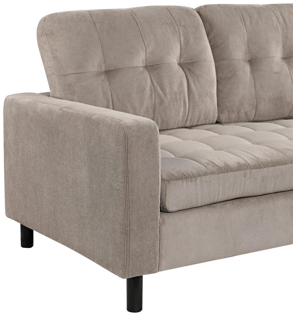 ECKSOFA ARDEN Hellgrau Struktur Rückenkissen  - Hellgrau/Schwarz, Design, Kunststoff/Textil (231/153cm) - MID.YOU