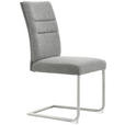 SCHWINGSTUHL  in Edelstahl Webstoff  - Edelstahlfarben/Hellgrau, Design, Textil/Metall (48/98/63cm) - Novel