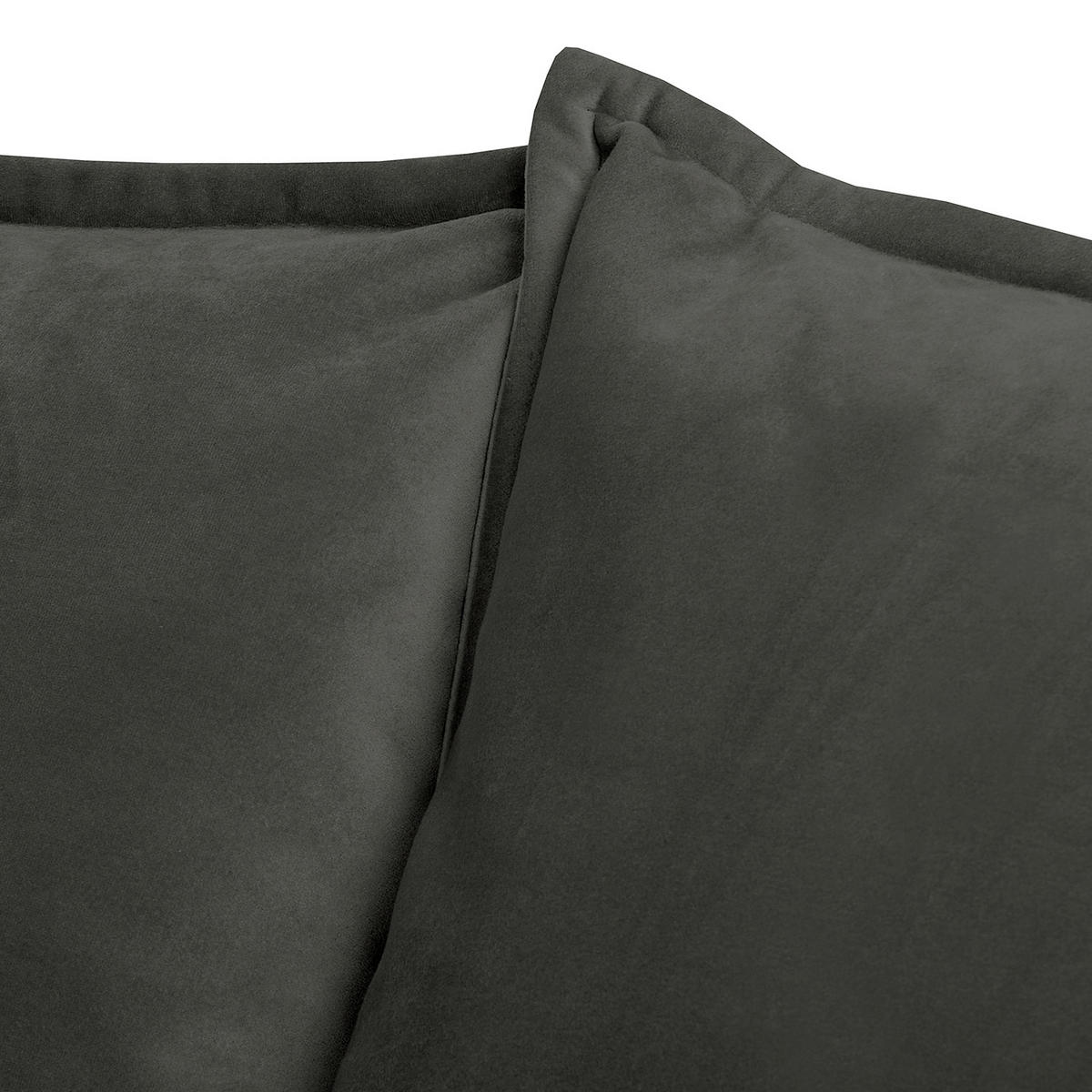 3-SITZER-SOFA JULI Samt Dunkelgrau  - Dunkelgrau/Schwarz, Design, Holz/Textil (203/86/100cm) - P & B