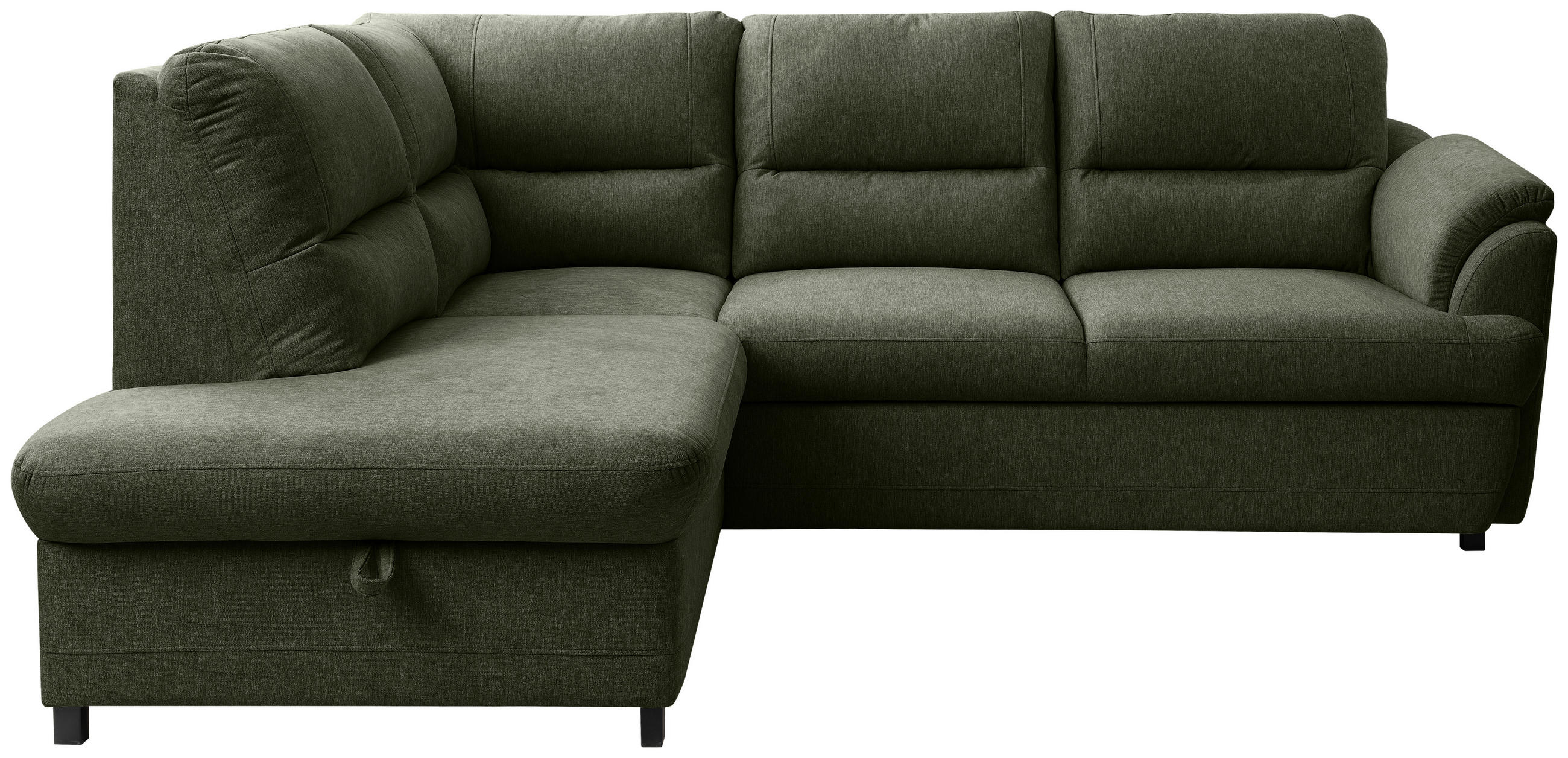 ECKSOFA Grün  - Greige/Schwarz, Basics, Holz/Textil (200/240cm) - MID.YOU