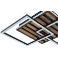 LED-DECKENLEUCHTE 45/45/9,5 cm  - Eichefarben/Schwarz, Trend, Holzwerkstoff/Kunststoff (45/45/9,5cm) - Novel