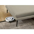 ECKSOFA in Echtleder Ecru  180/310 cm  - Ecru/Schwarz, Design, Leder/Metall (180/310cm) - Dieter Knoll
