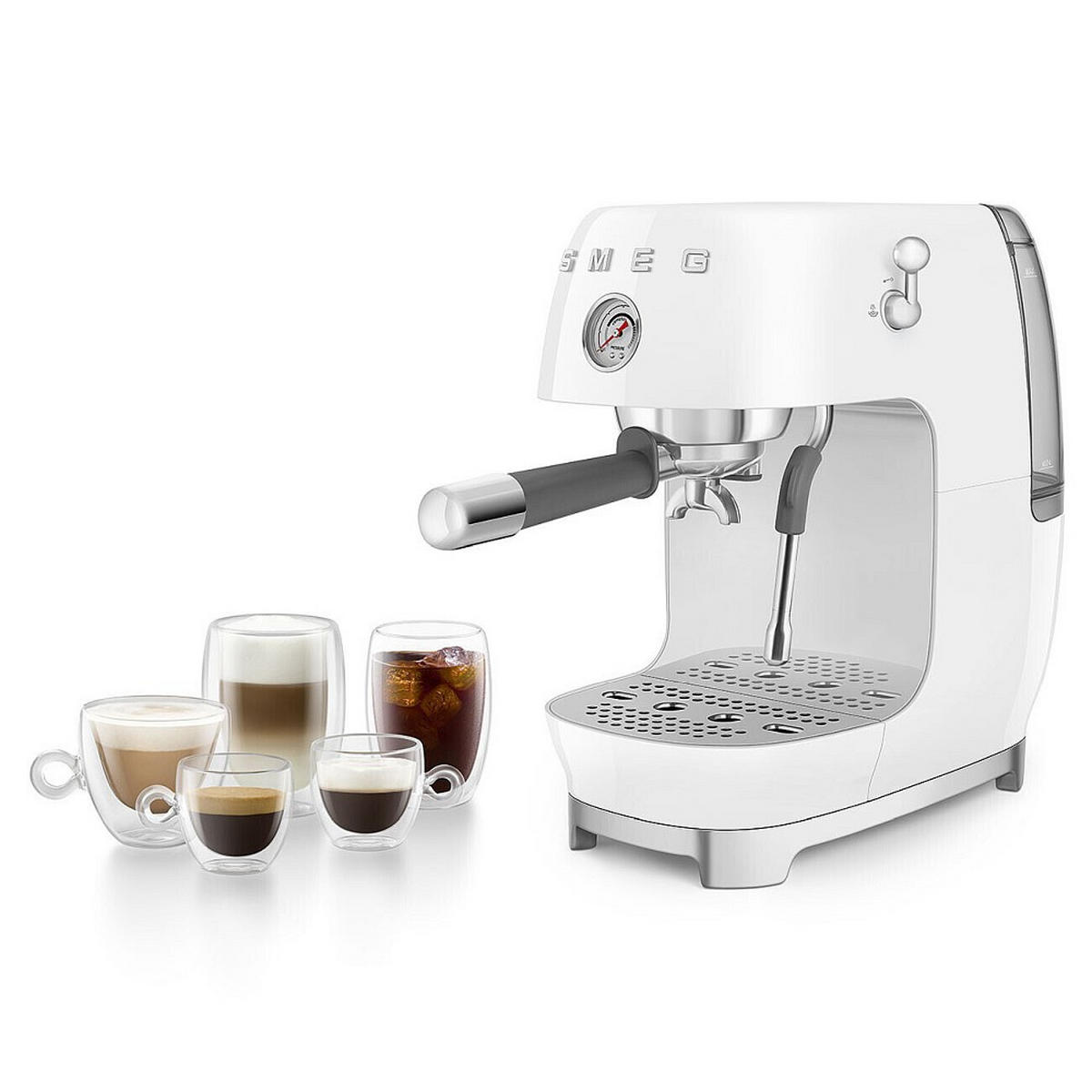 ESPRESSOMASCHINE 50´s Style  - Weiß, Basics, Kunststoff/Metall - SMEG