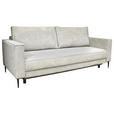 SCHLAFSOFA Cord Naturfarben  inkl. Rückenkissen, Bettkasten, Schlaffunktion, Rücken echt, Liegefläche im Originalstoff  - Schwarz/Naturfarben, KONVENTIONELL, Textil/Metall (222/93/98cm) - Carryhome