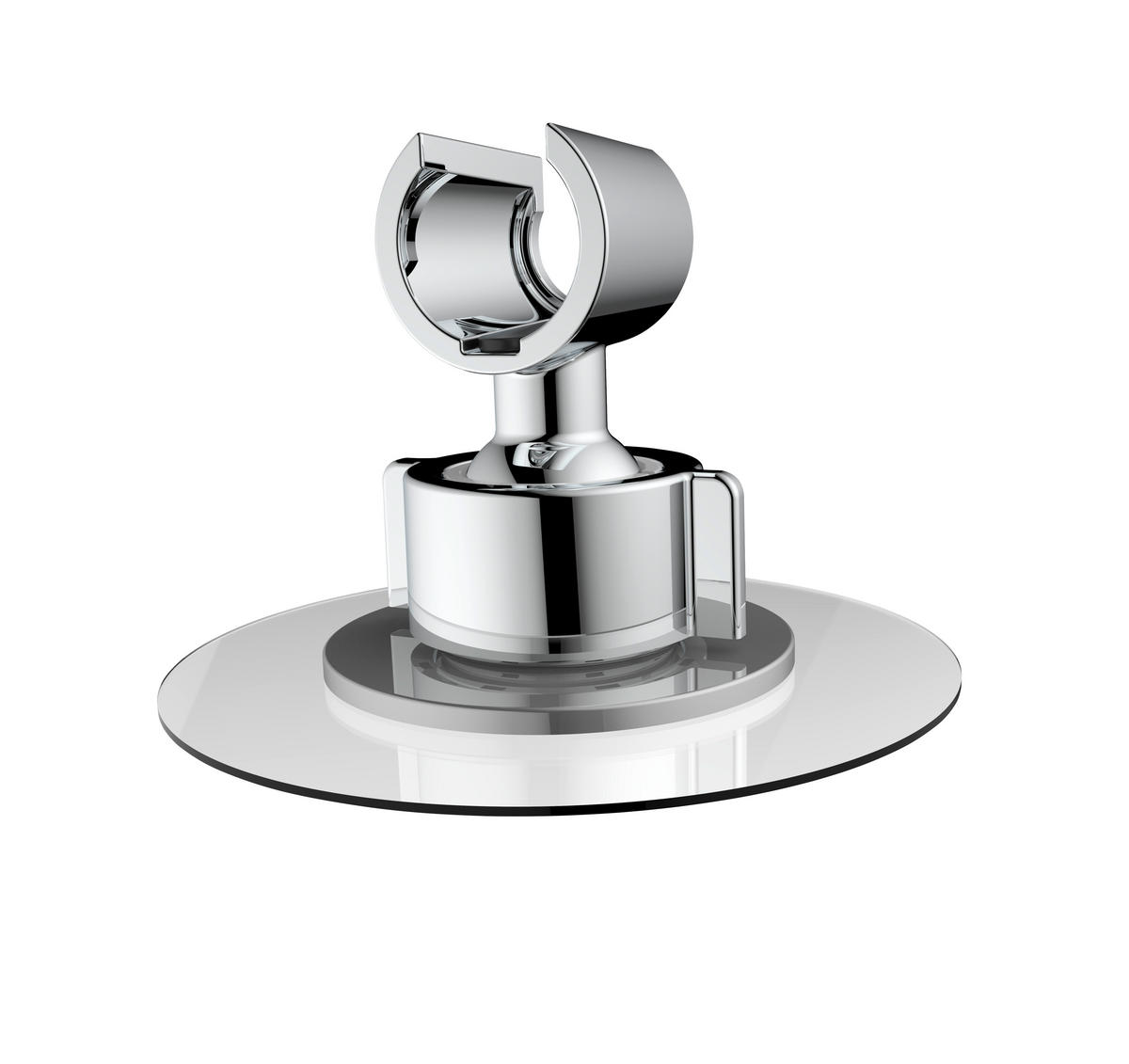 BRAUSEHALTERUNG   - Chromfarben, Basics, Kunststoff (8/7,5/8cm) - Wenko