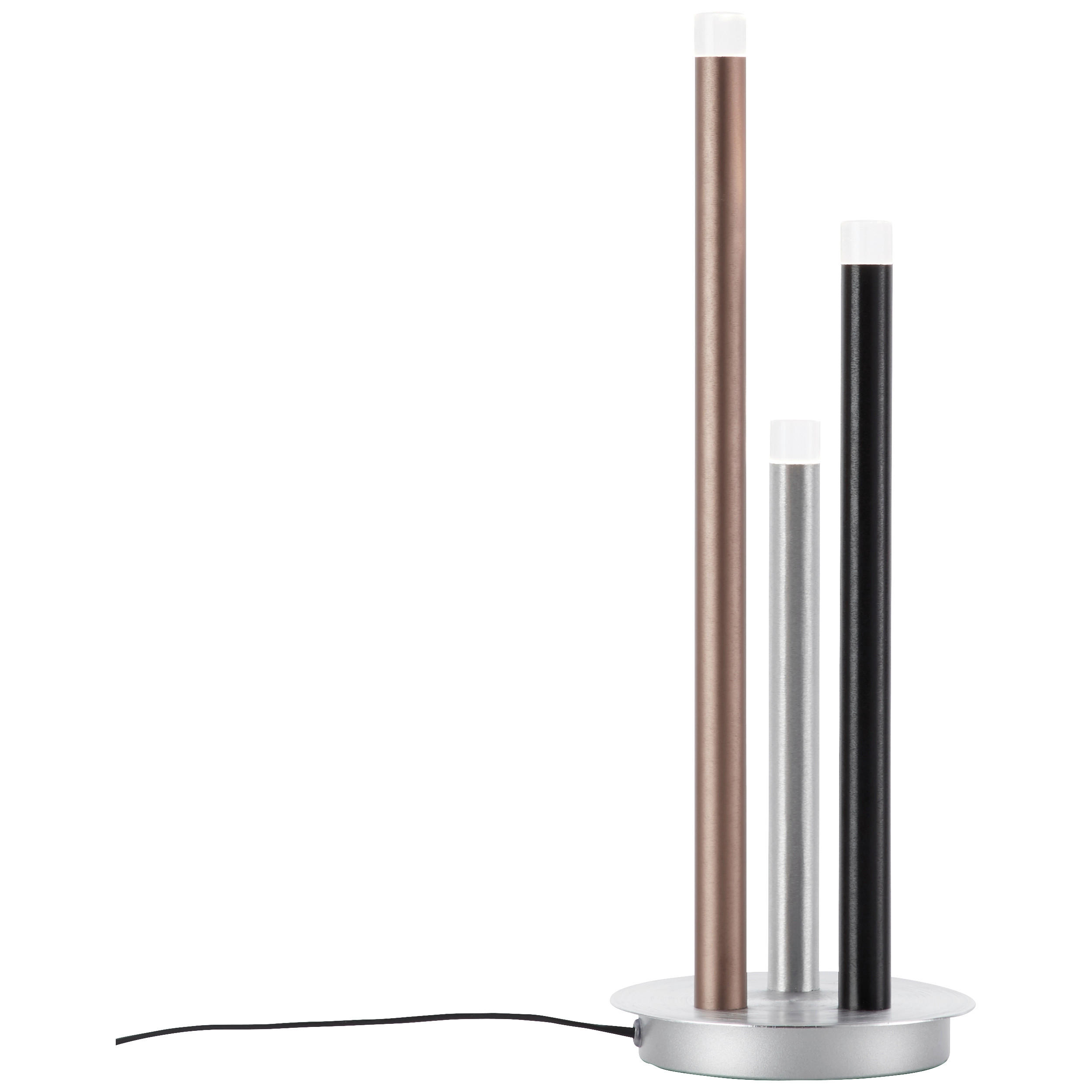LED-TISCHLEUCHTE CEMBALO 17,5/47 cm   - Schwarz/Alufarben, Design, Kunststoff/Metall (17,5/47cm) - Brilliant