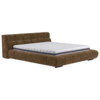 POLSTERBETT 200/200 cm,  in Schlammfarben,  - Schlammfarben/Schwarz, Design, Textil/Metall (200/200cm) - Belluti