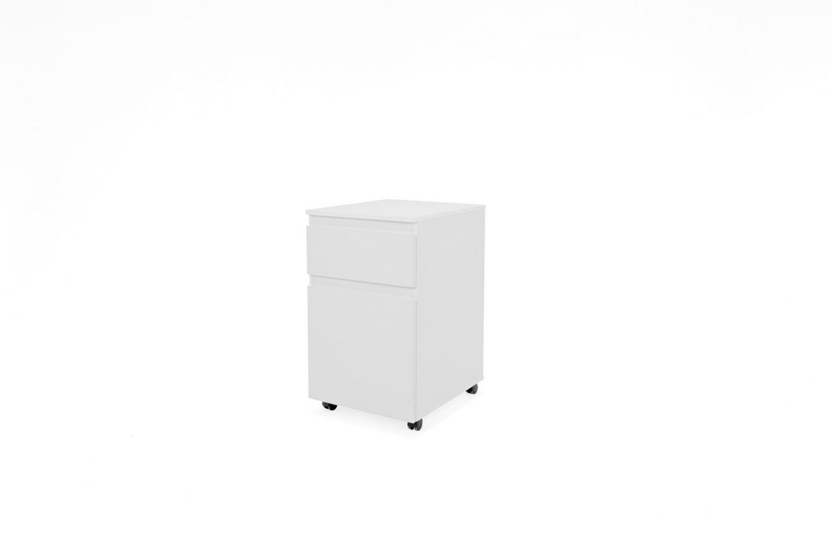 LADIČAR NA KOTAČIĆIMA  bijela  - bijela/crna, Moderno, drvni materijal/plastika (44/73/52cm) - Ti'me
