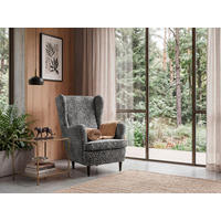 SESSEL in Jacquard, Webstoff Schwarz, Weiß  - Schwarz/Weiß, MODERN, Holz/Textil (78/102/98cm) - MID.YOU