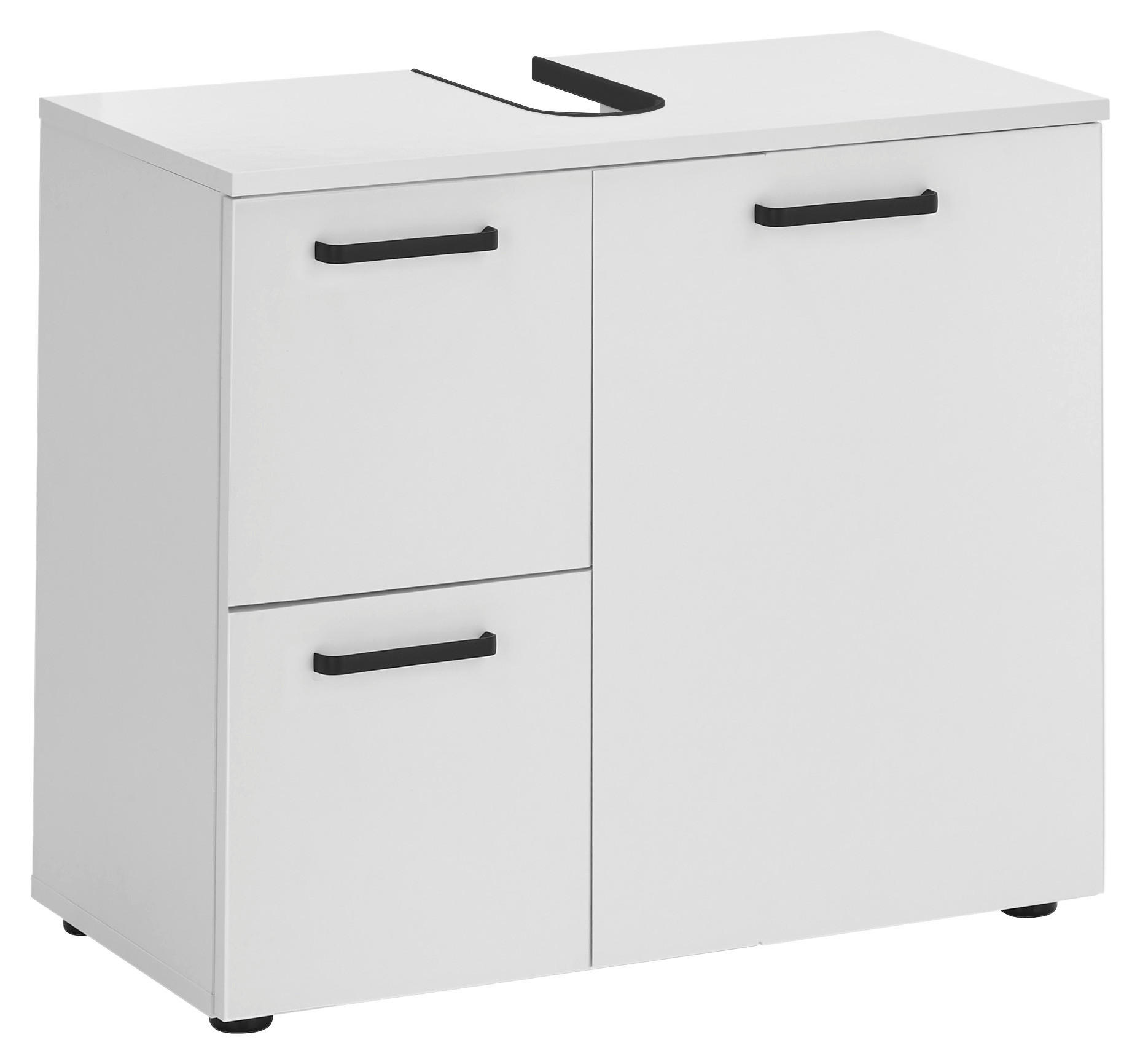 WASCHBECKENUNTERSCHRANK 70/60/35 cm  - Schwarz/Weiß, MODERN, Holzwerkstoff/Kunststoff (70/60/35cm) - MID.YOU