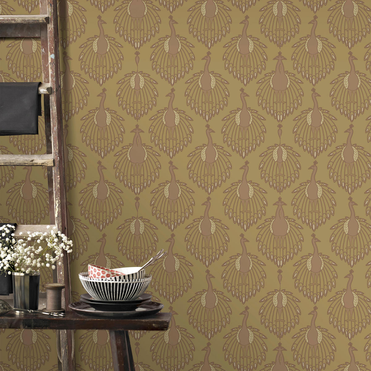 NON WOVEN-TAPET 52/1000 cm  - gul, Basics, papper/plast (52/1000cm)