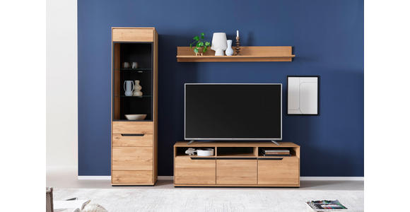 LOWBOARD Wildeiche  153/51/46 cm  - Wildeiche/Schwarz, Natur, Holz/Holzwerkstoff (153/51/46cm) - Linea Natura