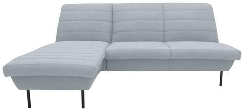 ECKSOFA Hellblau Webstoff  - Schwarz/Hellblau, Design, Textil/Metall (168/214cm) - LOOKS by W.Joop