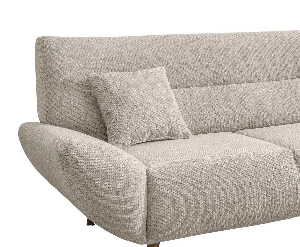 ECKSOFA in Chenille Beige  - Wildeiche/Beige, Modern, Holz/Textil (290/166cm) - MID.YOU