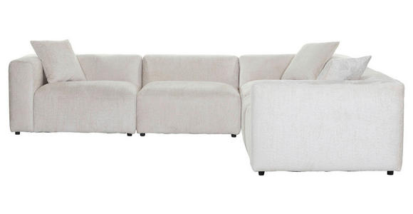ECKSOFA Creme Chenille - Creme/Schwarz, MODERN, Kunststoff/Textil (317/317cm) - Carryhome