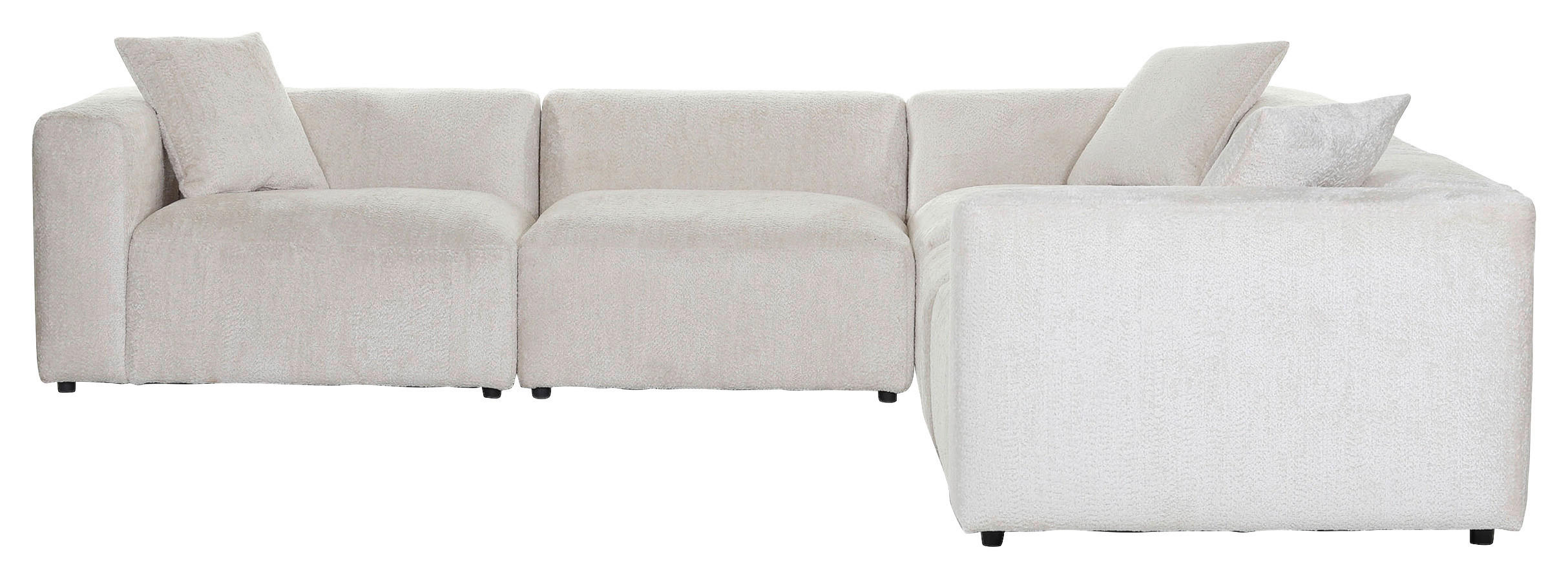 ECKSOFA Creme Chenille - Creme/Schwarz, MODERN, Kunststoff/Textil (317/317cm) - Carryhome