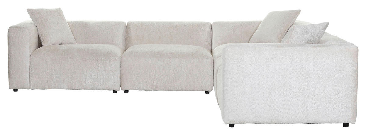 ECKSOFA in Chenille Creme  - Creme/Schwarz, Modern, Kunststoff/Textil (317/317cm) - Carryhome