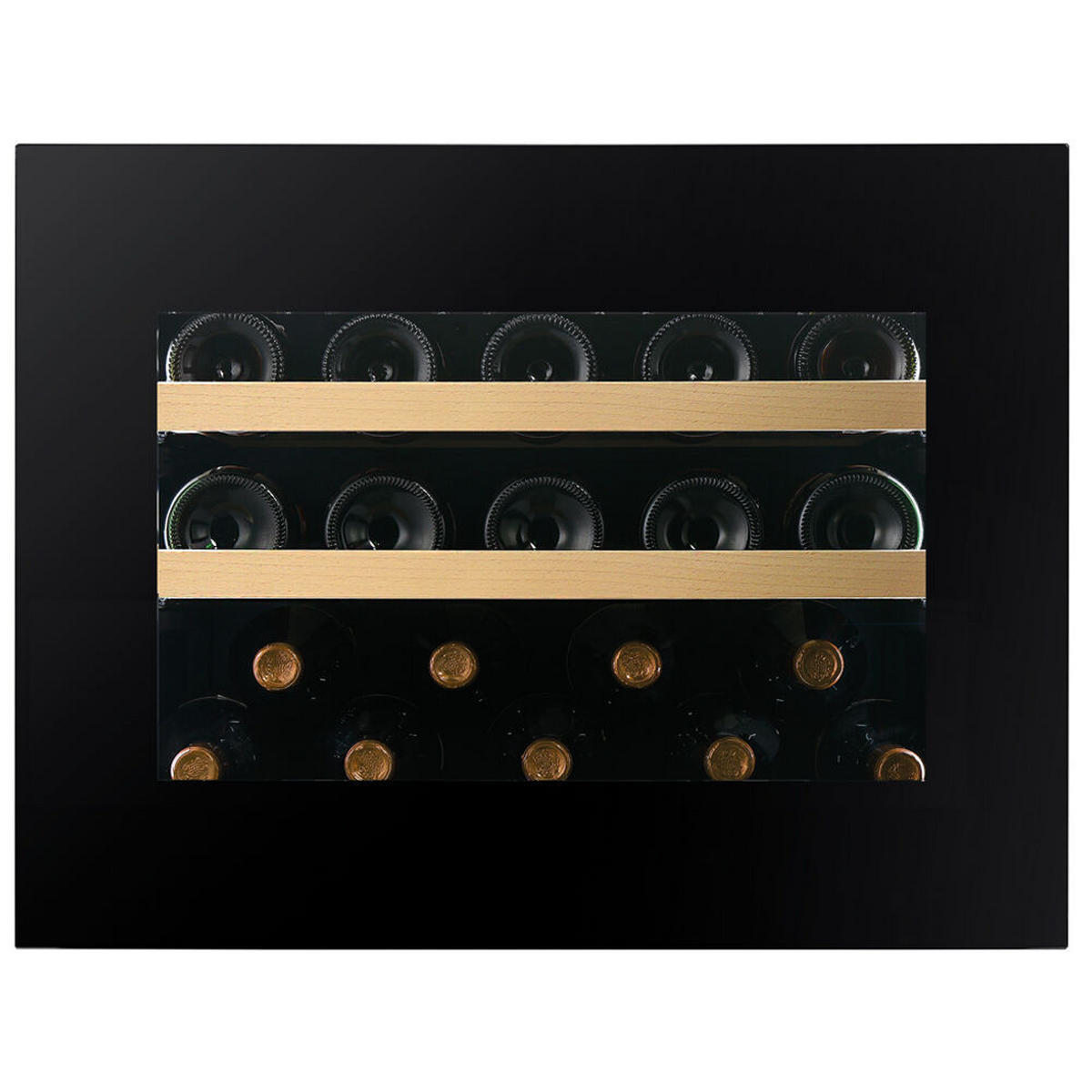 WEINKÜHLSCHRANK DVN-19.50B.TO  - Schwarz, Basics, Glas/Holz (59/45,5/56,9cm)